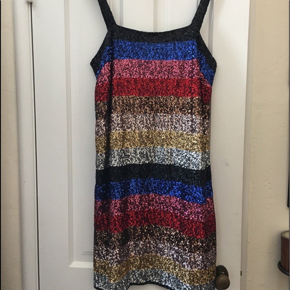 GAP Crazy Stripe Sequin Dress NWT